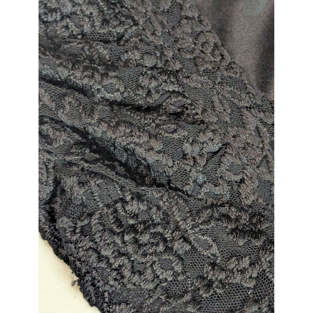 Vintage Soprano Black Floral Lace Mini Dress S Puffed Sleeve Coquette Y2K Grunge - Picture 7 of 11